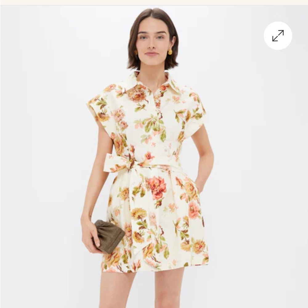 Tuckernuck Romantic Floral Cotton Linen Mini Callie Dress